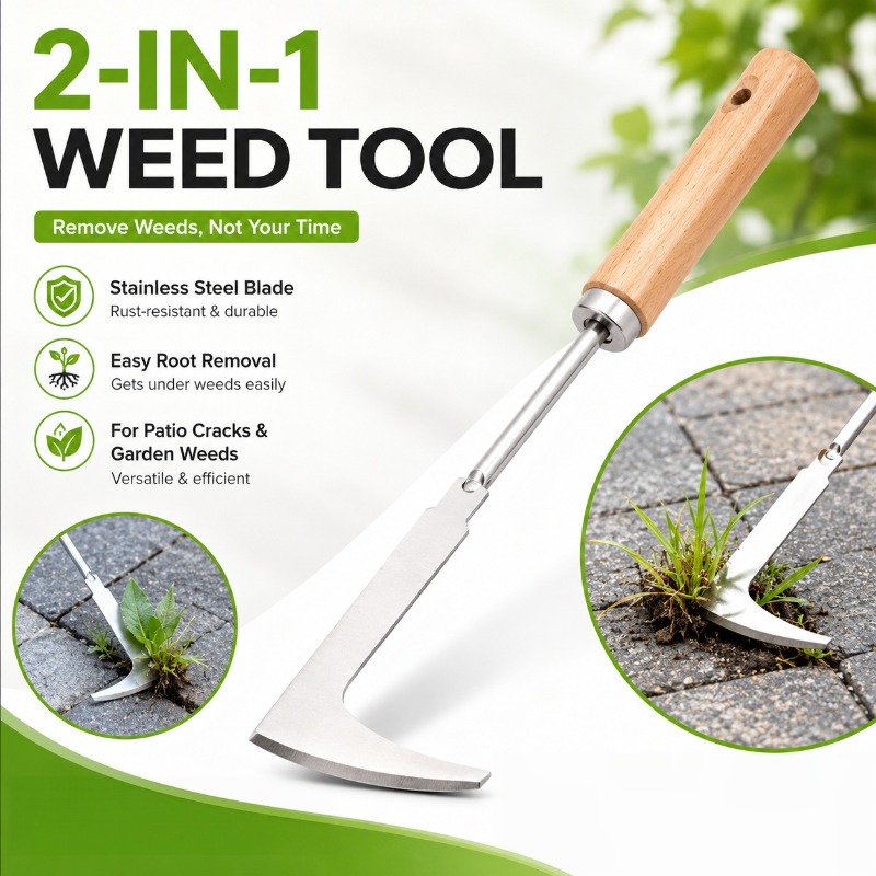 Gardening Tools Used For Weeding - 스테인리스 스틸 틈새 제초 도구 L자형