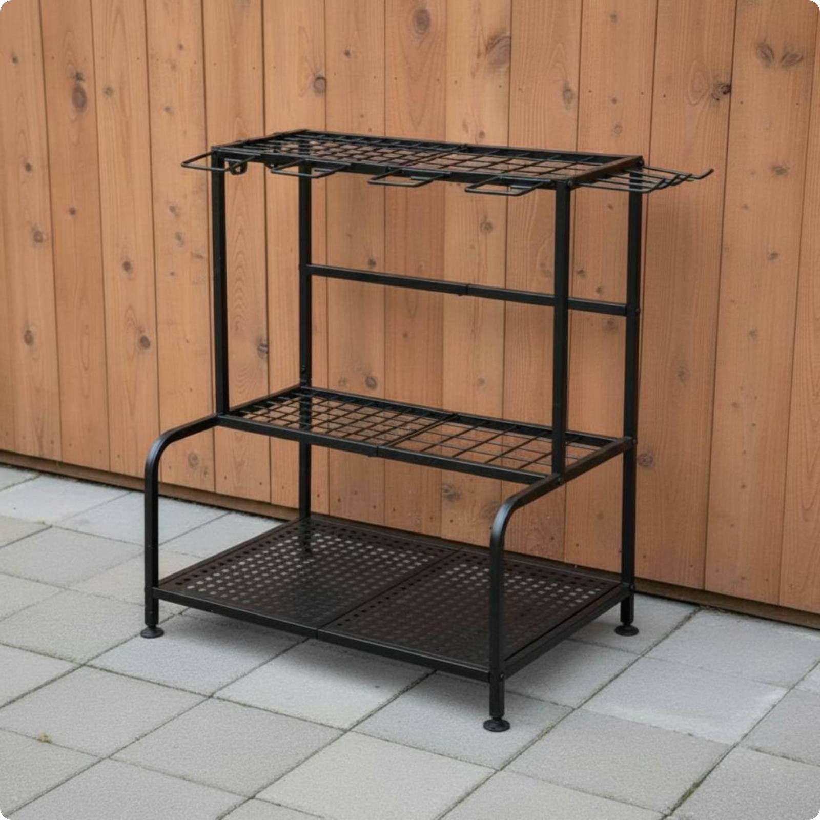Gardening Tools Storage - 금속 정원 도구 랙, 높이 조절