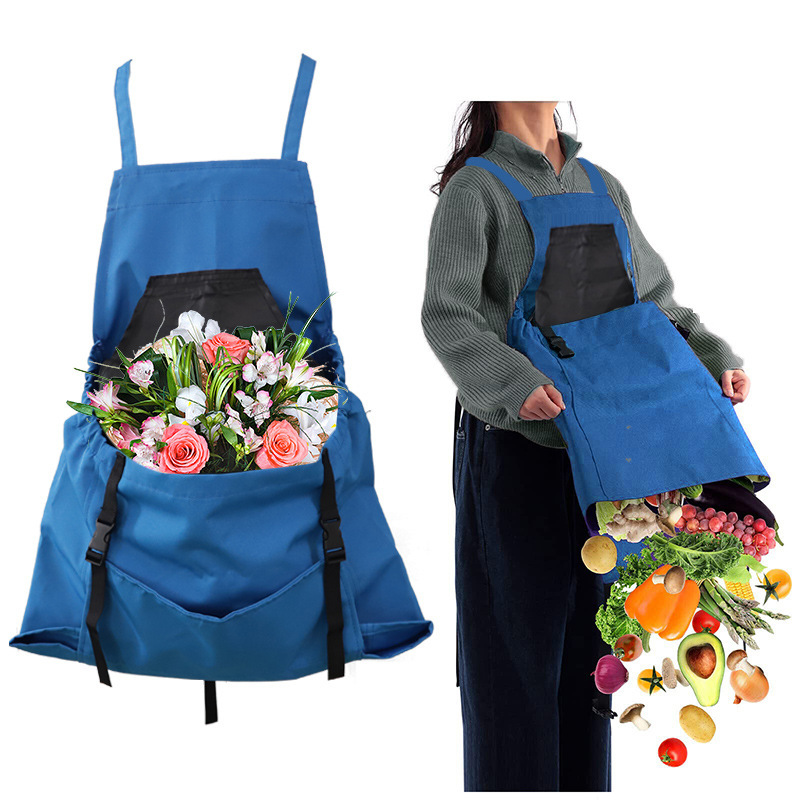 Gardening Tools Big - 대형 포켓이 있는 야외 수확용 앞치마,