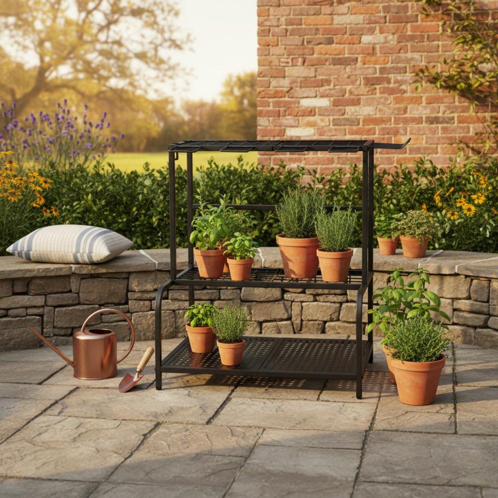 금속 정원 도구 랙, 높이 조절 가능 받침대, 넘어짐  - Gardening Tools Storage 리뷰 및 가격