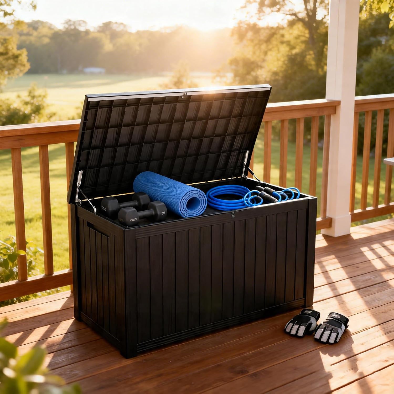 200갤런 야외 보관함, 잠금 가능 방수 데크 박스 ( - Gardening Tools Storage 리뷰 및 가격