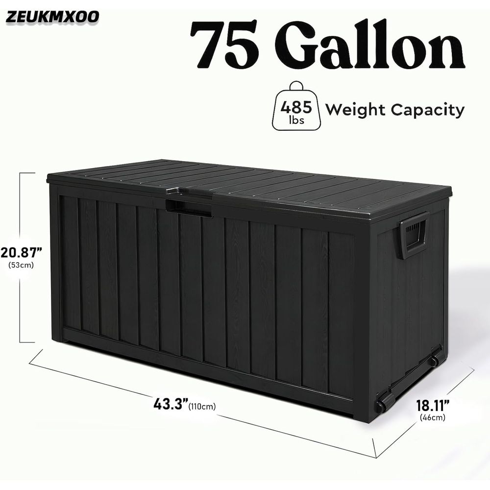 75갤런 야외 보관함 방수, 350LBS 잠금식 파티오 - Gardening Tools Storage 리뷰 및 가격