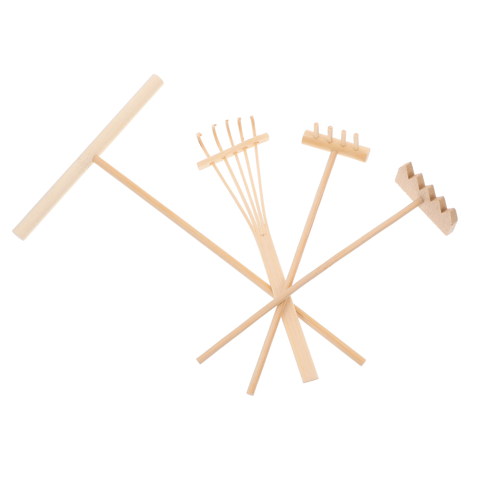 4개 세트 대나무 갈퀴 미니 정원용 갈퀴 도구, 모래  - Gardening Tools Drawing 리뷰 및 가격