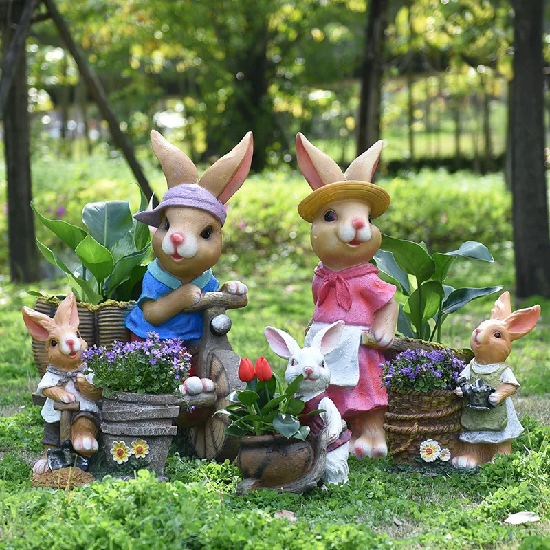 만화 토끼 화분 탱크 야외 동물 조각 정원 풍경 스케치 - Gardening Tools Sketch 리뷰 및 가격