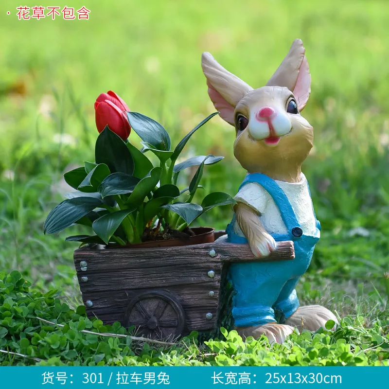 만화 토끼 화분 탱크 야외 동물 조각 정원 풍경 스케치 - Gardening Tools Sketch 리뷰 및 가격